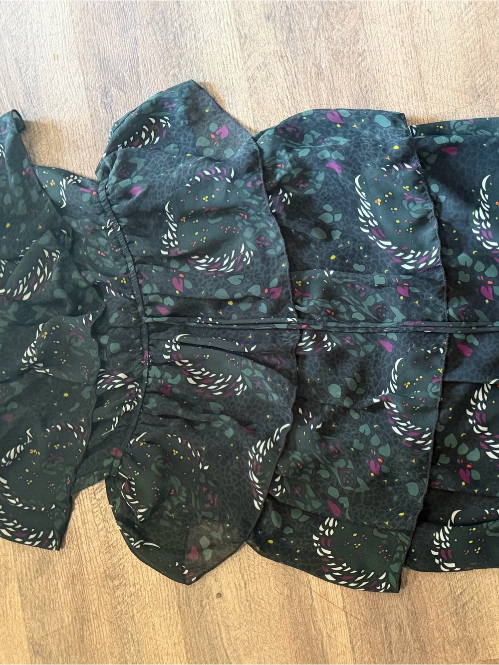 Lovely Day Dark Green Floral Tiered Mini Skirt